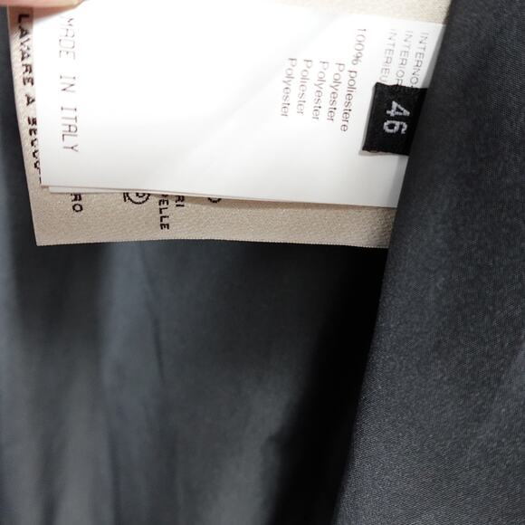 Longhi Black Leather Collared Cargo Utility Moto Biker Jacket Men's 46 Small - Picture 15 of 16